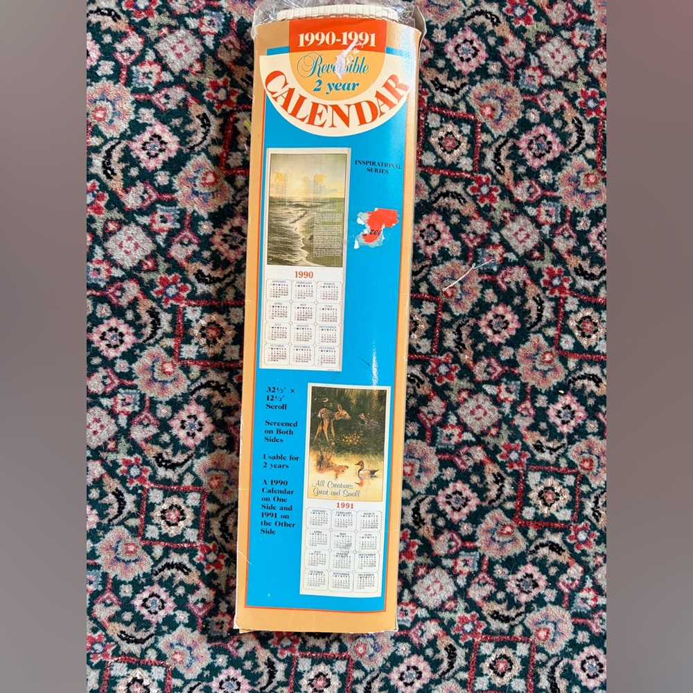 Vintage 1990-1991 Scroll Calendar